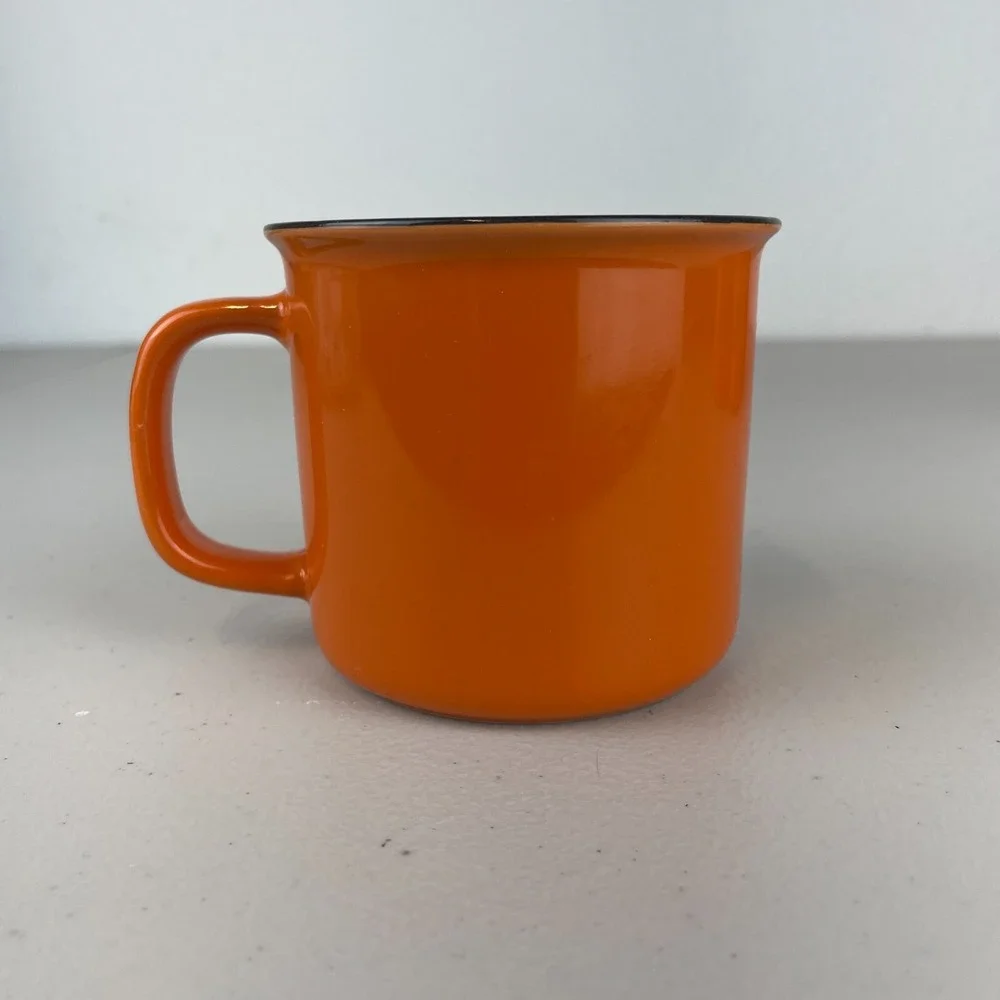 Bulleit Frontier Whiskey Mugs Cups Set of 4 Ceramic Orange Distillery Liquor